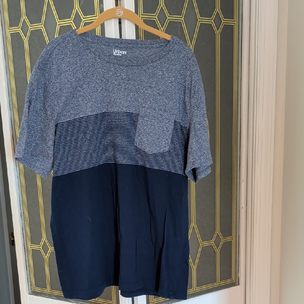 Urban Pipeline Blue Two-Tone Pocket Tee